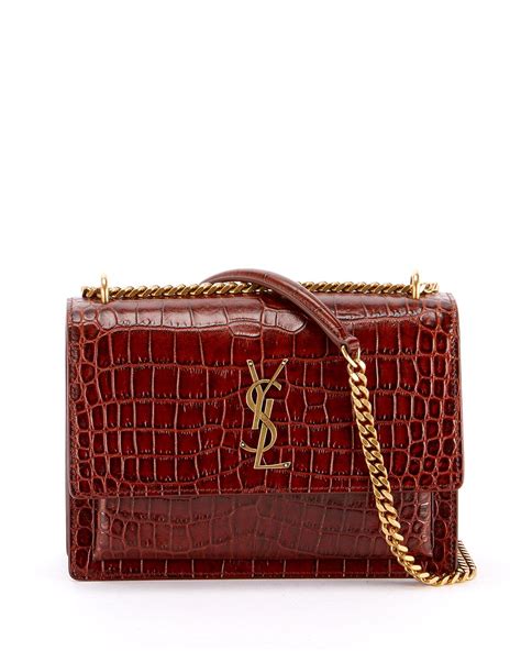 ysl sunset bag red|ysl sunset bag croc grey.